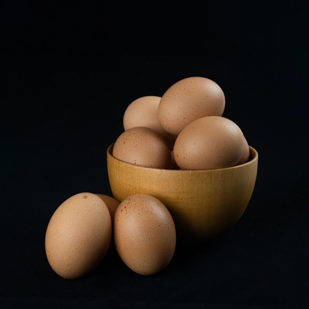 Egg on Black Background
